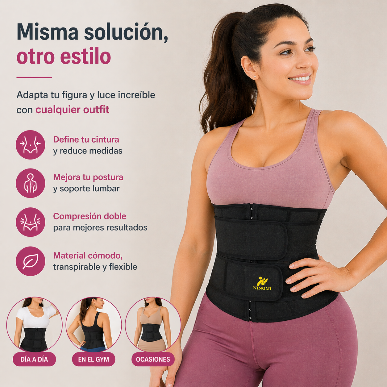 <p><strong>Mejora cómo te queda tu ropa al instante 👗👇</strong><br>✔ Ajuste firme y cómodo<br>✔ Ideal para uso diario<br>✔ Discreta bajo la ropa<br>🔥 Más comodidad en tu día a día<br>⭐ Miles de clientas satisfechas</p>