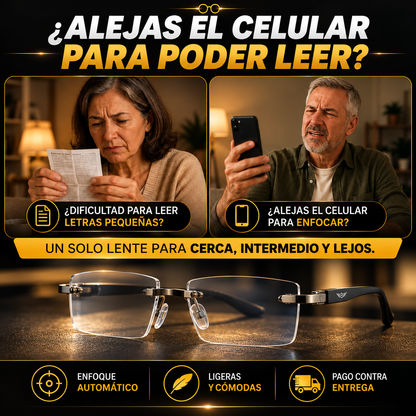 <p>🔥 <b>PROMOCIÓN LIMITADA</b></p><p>👓 Lentes TR90 Pro</p><p>🎯 Enfoque automático cerca y lejos</p><p>📱 Celular, lectura, PC y TV</p><p>🪶 Ligeras y cómodas</p><p>🚚 Pago contra entrega</p>