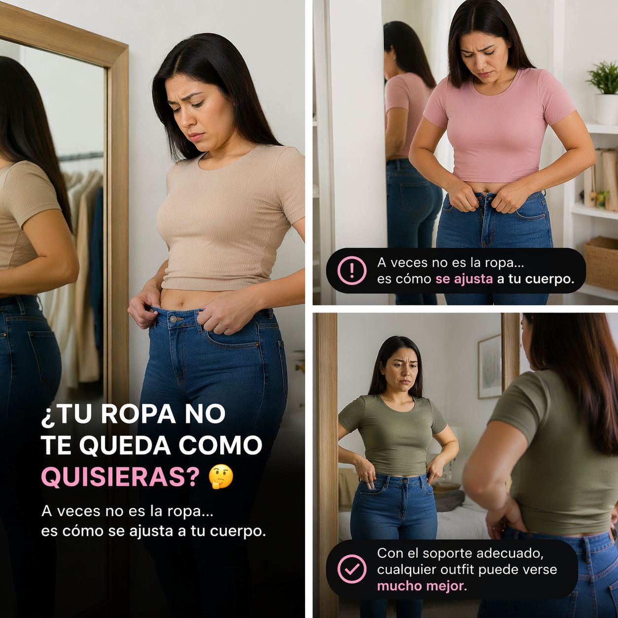 <p><strong>Mejora cómo te queda tu ropa al instante 👗👇</strong><br>✔ Ajuste firme y cómodo<br>✔ Ideal para uso diario<br>✔ Discreta bajo la ropa<br>🔥 Más comodidad en tu día a día<br>⭐ Miles de clientas satisfechas</p>