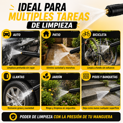 💦 <strong>Boquilla de Alta Presión</strong><br><br>  🚿 Limpieza rápida con chorro ajustable.<br><br>  🏡 Ideal para patio, cochera, auto y pisos.<br><br>  💳 Paga hasta recibir tu pedido.