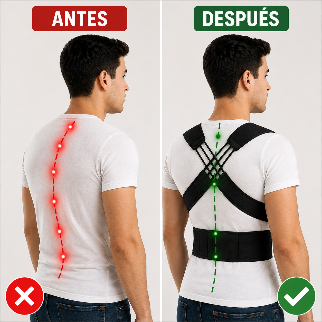 <p>💪 Mejora tu postura cada día</p> <p>✅ Cómodo, ligero y ajustable</p> <p>👕 Discreto debajo de la ropa</p> <p>💻 Ideal para trabajo y estudio</p> <p>🚚 Pago contra entrega</p> <p>🔥 Oferta limitada</p>