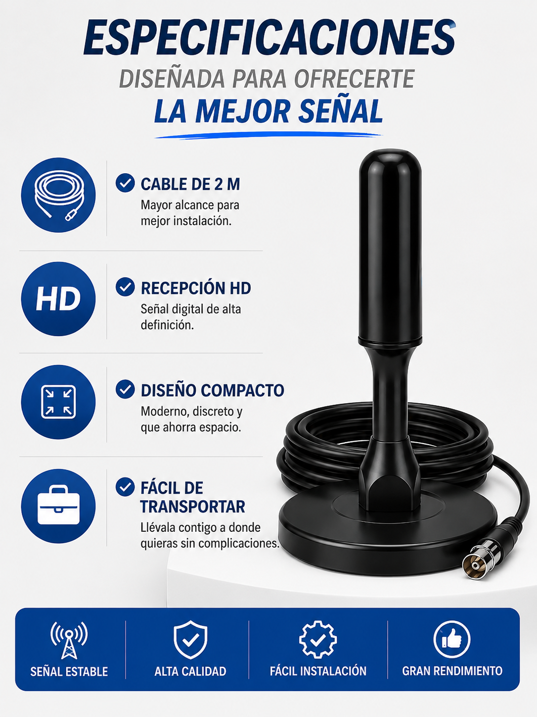 📡 Señal HD en tu TV<br>📺 Disfruta más canales<br>🚫 Sin cable ni mensualidades<br>⚡ Instalación rápida