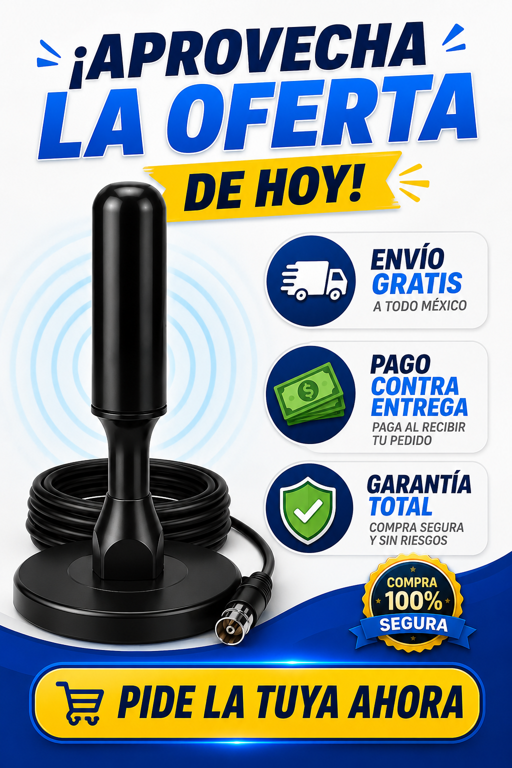 📡 Señal HD en tu TV<br>📺 Disfruta más canales<br>🚫 Sin cable ni mensualidades<br>⚡ Instalación rápida
